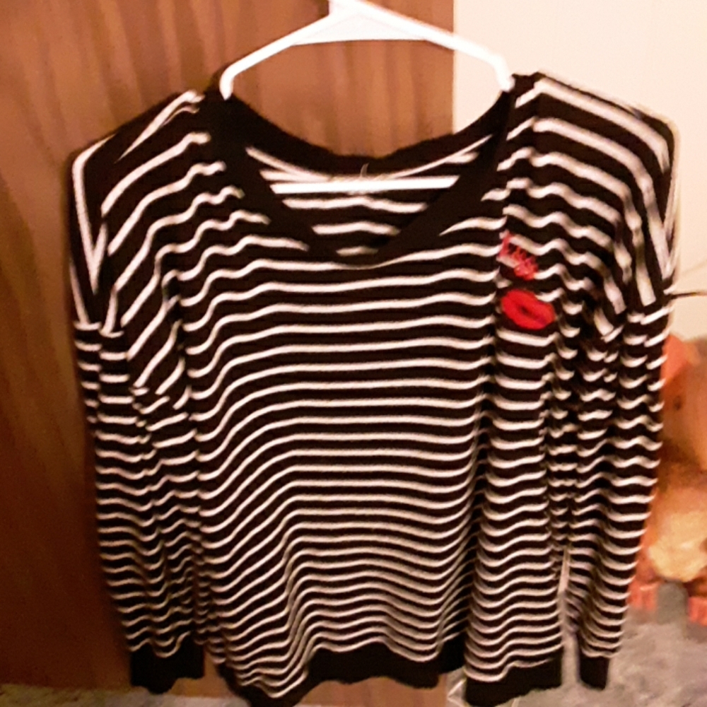 Black white striped sweater
